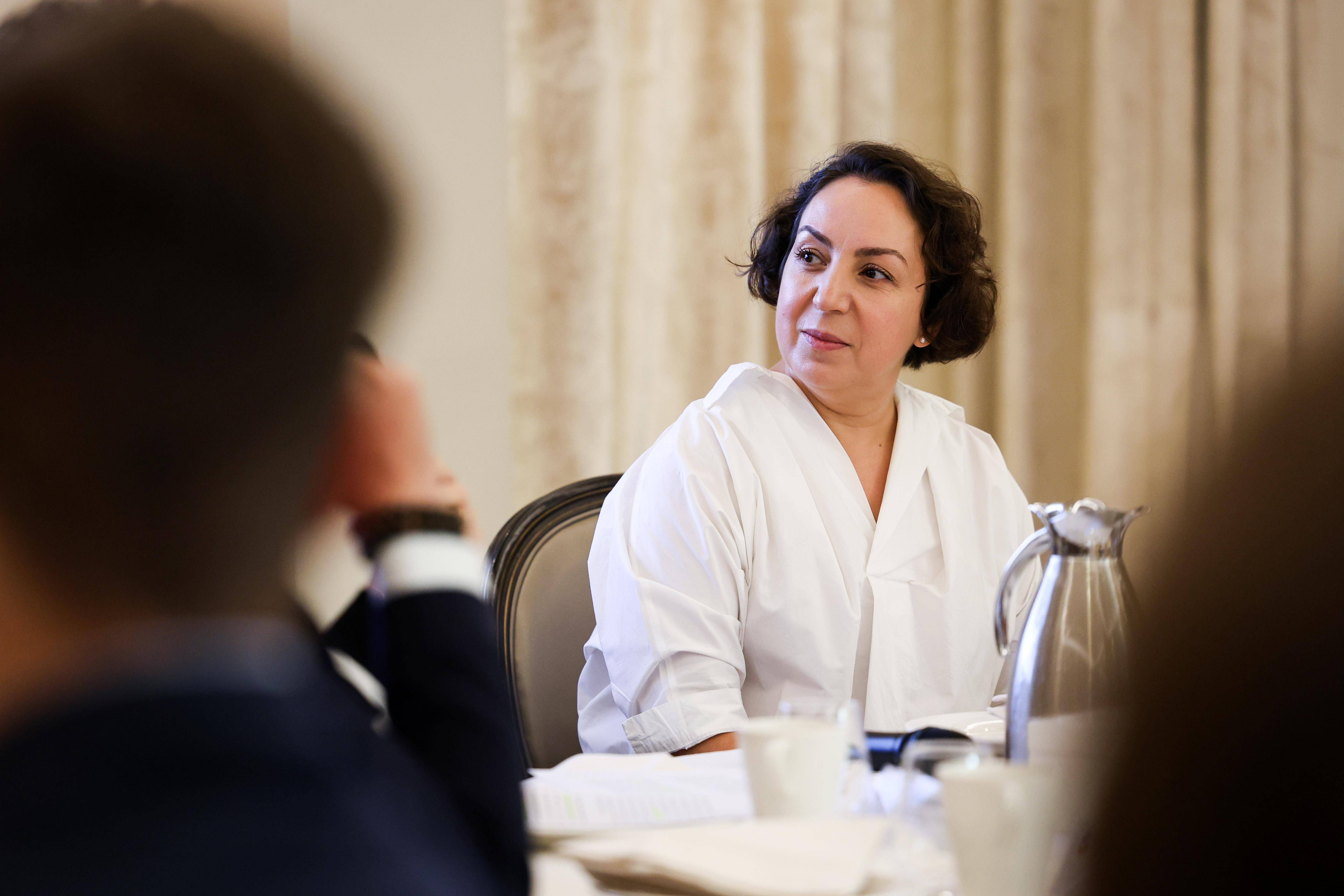 Nadia Bellaoui lors du petit-déjeuner organisé par l'Agence du Service Civique sur le thème "Comment repérer les nouveaux talents ?"