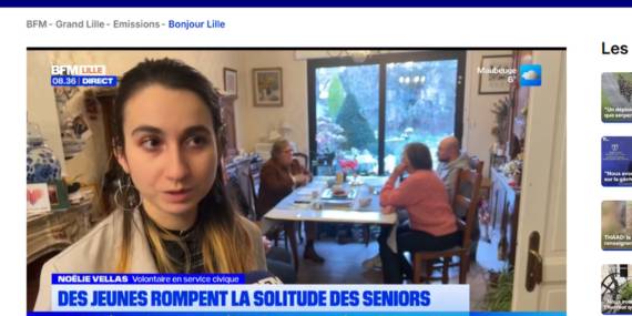 Reportage BFM Grand Lille sur la journée des solitudes avec des volontaires en Service Civique
