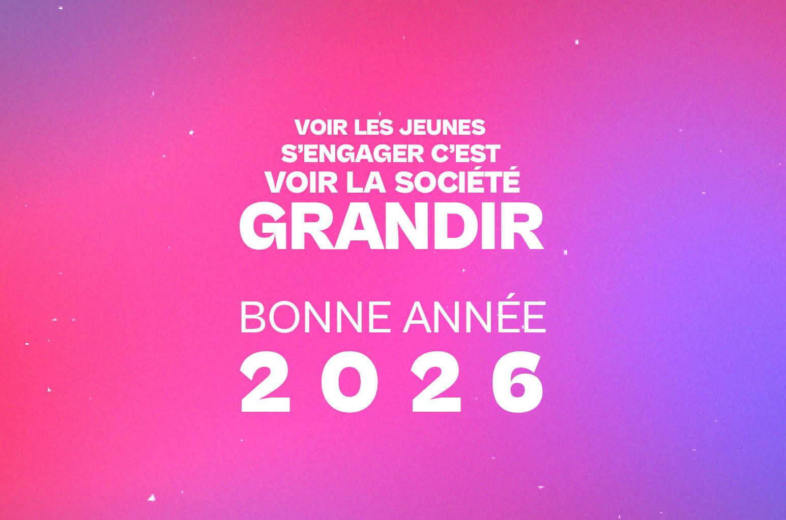 Voir les jeunes s'engager c'est voir la société grandir. Bonne année 2026