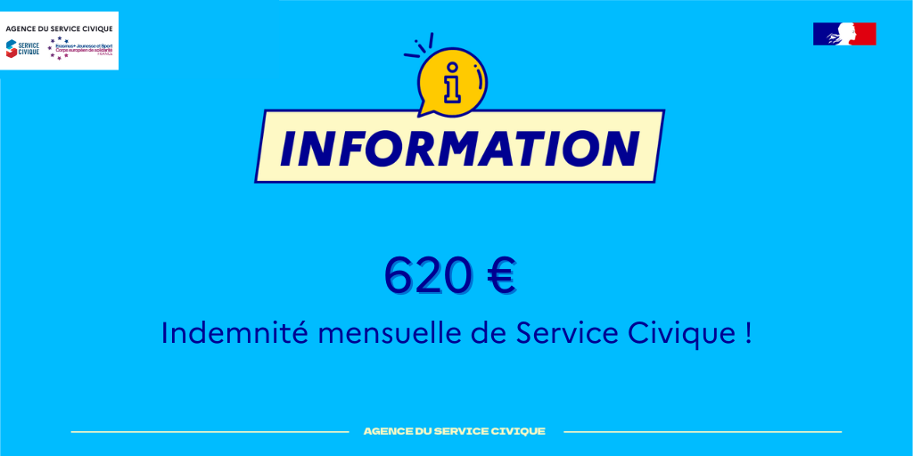 620 euros d'indemnité de Service Civique