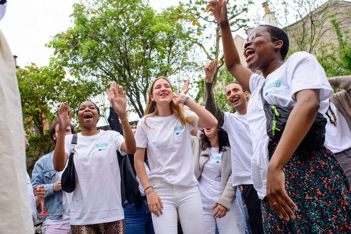 Un groupe de jeunes ayant réalisé un corps européen de solidarité