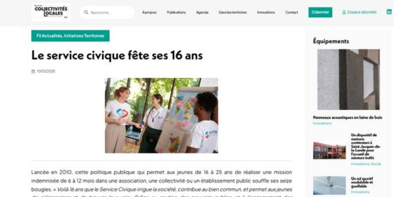 Article RCL sur les 16 ans du Service Civique